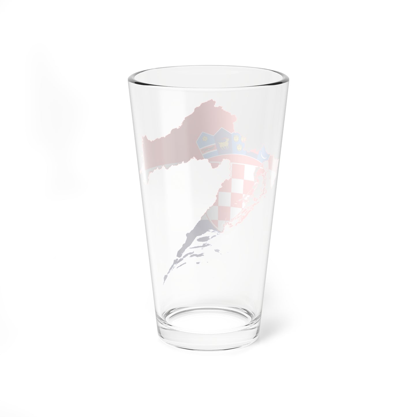 Flag map of Croatia (Croatia) Pint Glass 16oz