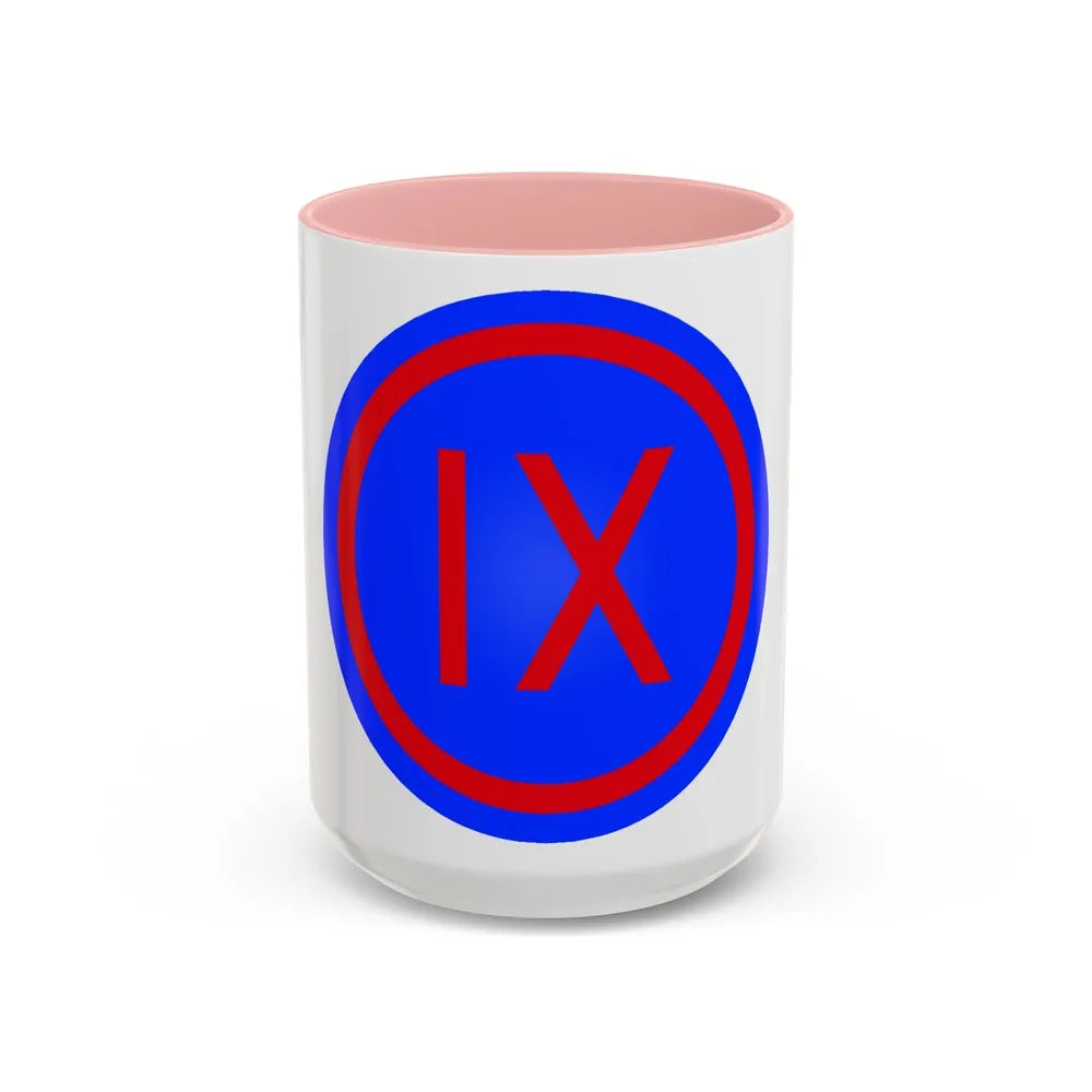 IX Corps (U.S. Army) Accent Coffee Mug-15oz-Pink-Go Mug Yourself