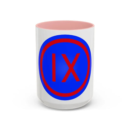 IX Corps (U.S. Army) Accent Coffee Mug-15oz-Pink-Go Mug Yourself