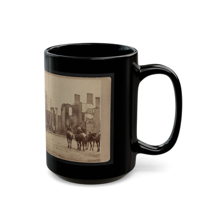 Bank Of Chambersburg & Franklin House, Chambersburg, Franklin Co., Pa., Destroyed By The Rebels Under Mccausland, July 30th, 1864 (U.S. Civil War) Black Coffee Mug