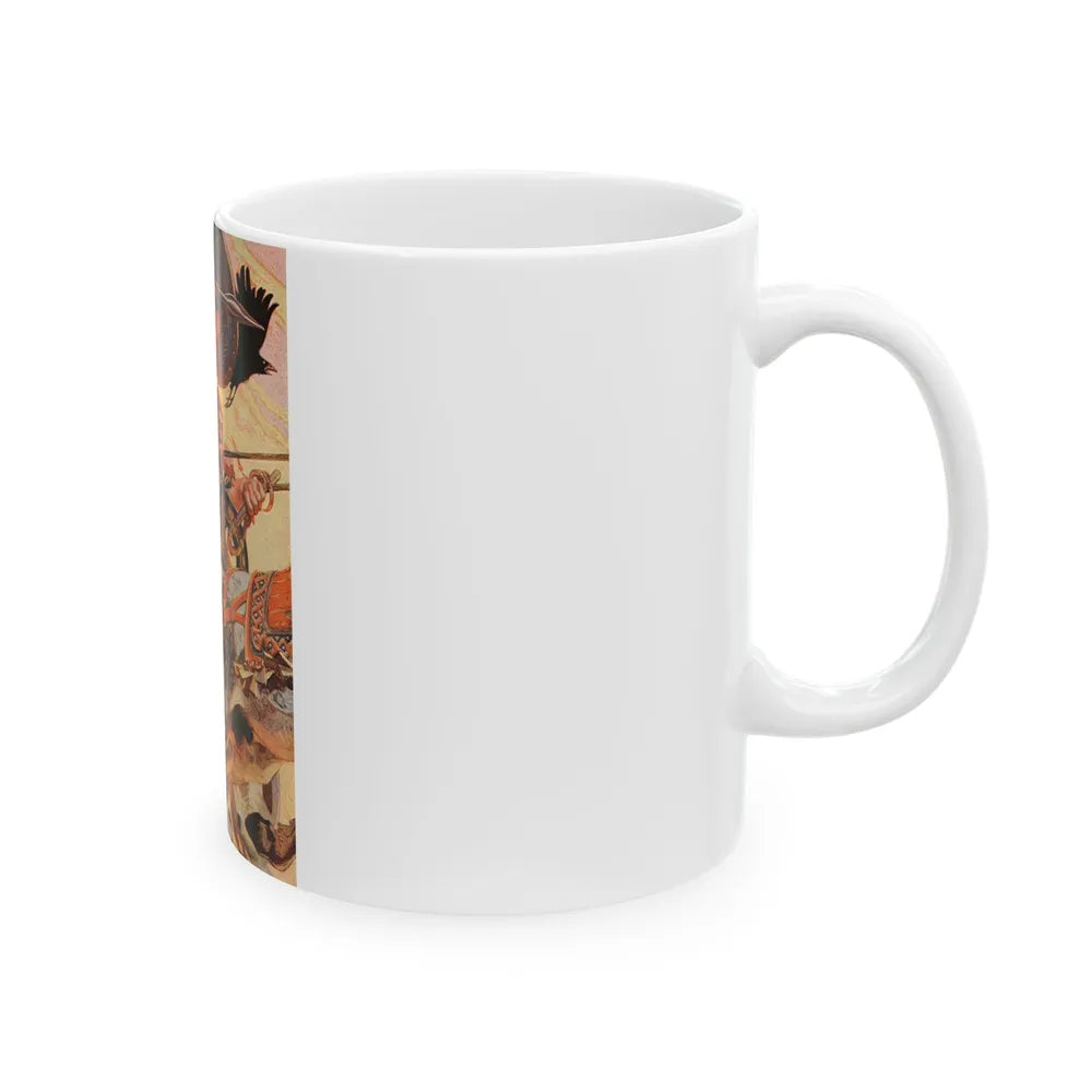 Cuchulain in Battle, The Century Magazine, January 1907 - White Coffee Mug-Go Mug Yourself