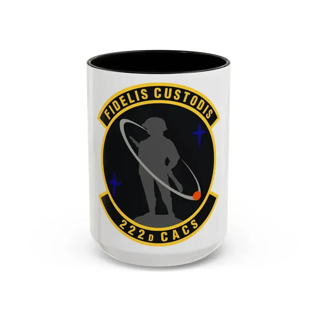 222d Command & Control Squadron (U.S. Air Force) Accent Coffee Mug 15oz Black - Go Mug Yourself
