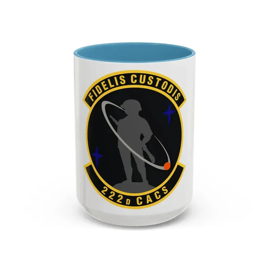 222d Command & Control Squadron (U.S. Air Force) Accent Coffee Mug 15oz Light Blue - Go Mug Yourself