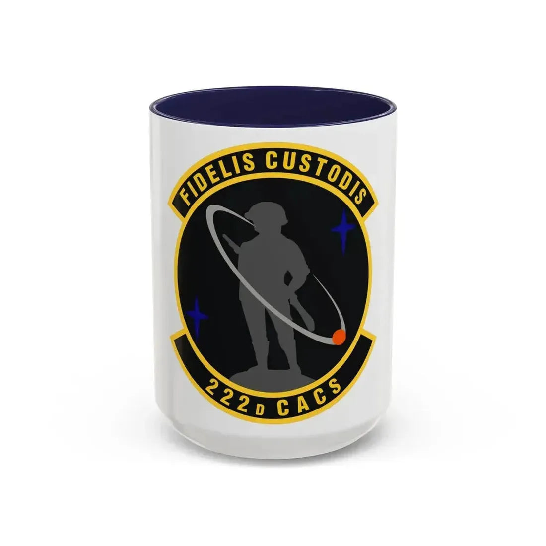 222d Command & Control Squadron (U.S. Air Force) Accent Coffee Mug 15oz Navy - Go Mug Yourself