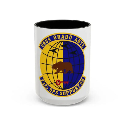 222d Operations Support Squadron (U.S. Air Force) Accent Coffee Mug 15oz Black - Go Mug Yourself