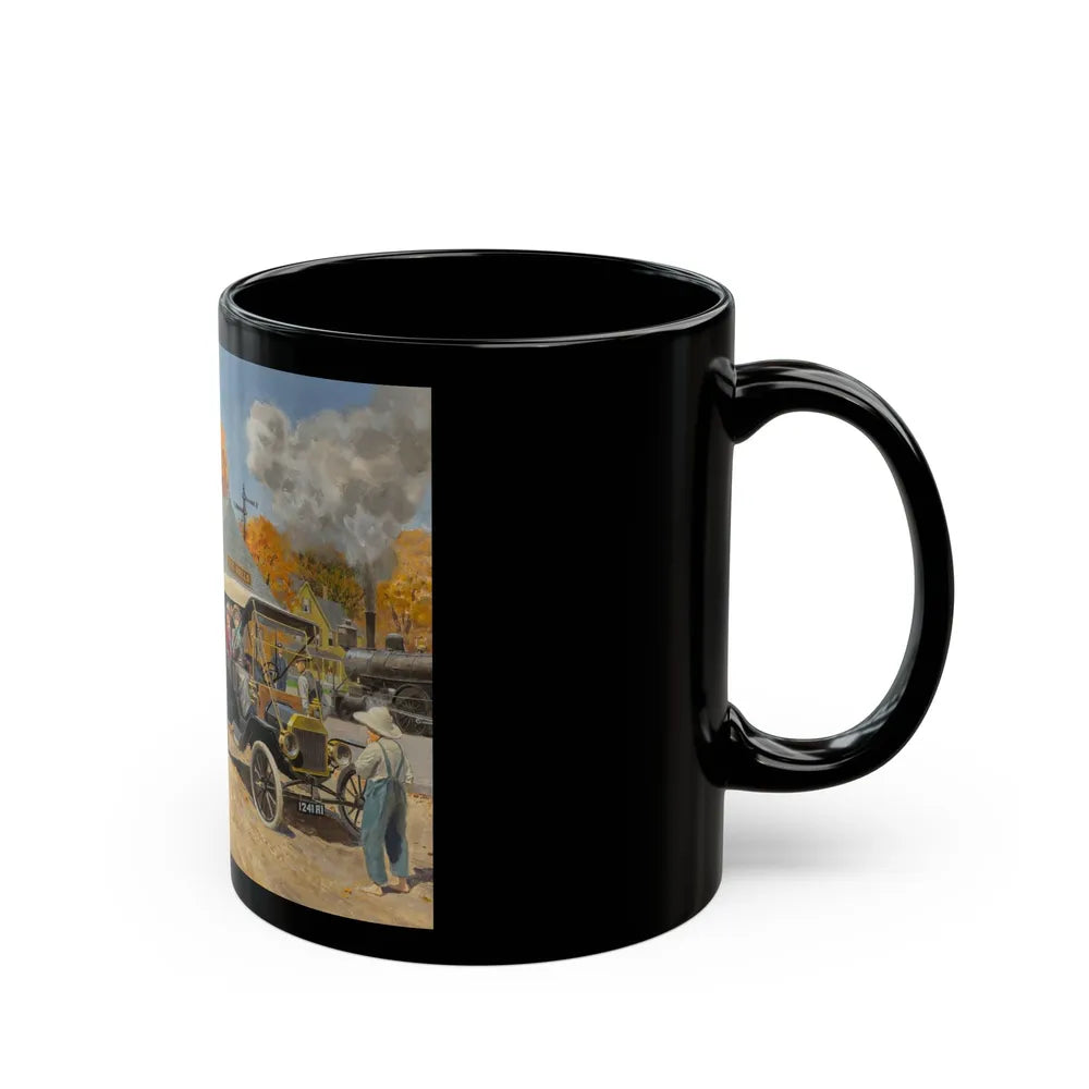 Fox Fals Town Scene - Black Coffee Mug-Go Mug Yourself