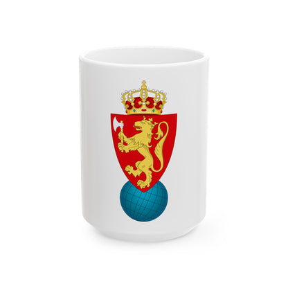 Coat of arms of the Geographical Survey of Norway - White Coffee Mug