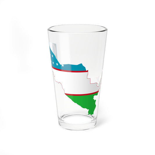Flag-map of Uzbekistan (Uzbekistan) Pint Glass 16oz