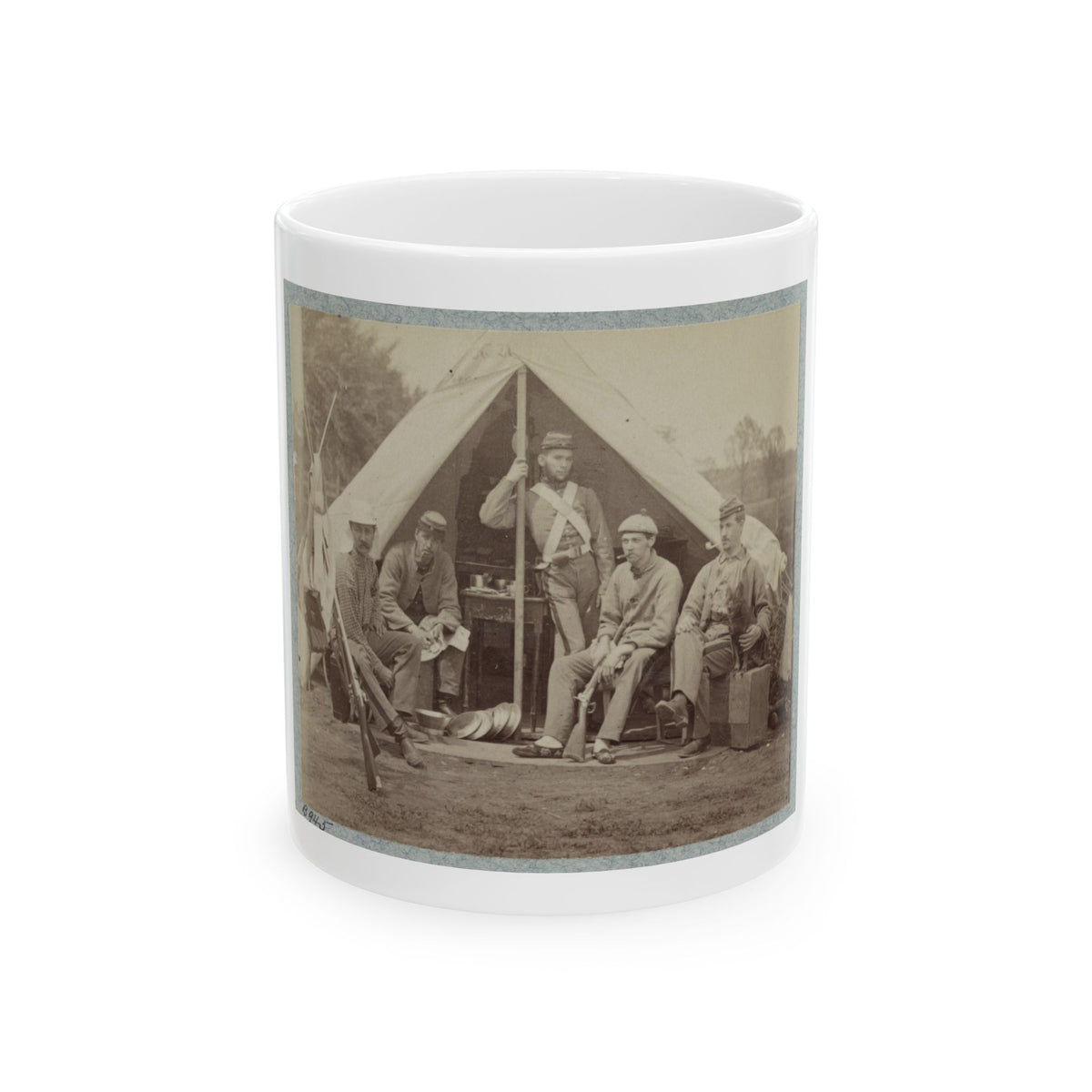 7th New York State Militia, Camp Cameron, D.C., 1861 034 (U.S. Civil War) White Coffee Mug