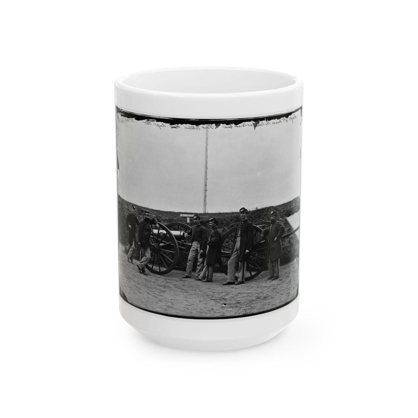 District Of Columbia. Sergeants Of 3d Massachusetts Heavy Artillery, With Gun And Caisson At Fort Totten (U.S. Civil War) White Coffee Mug