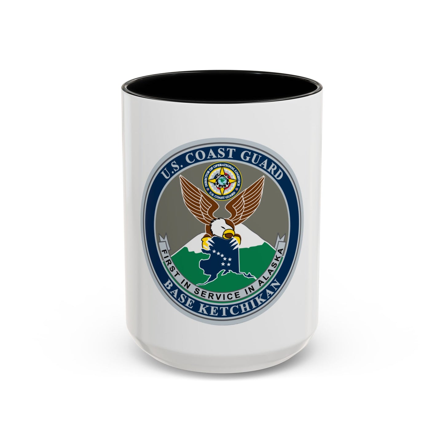 USCG Base Ketchikan (U.S. Coast Guard) Accent Coffee Mug