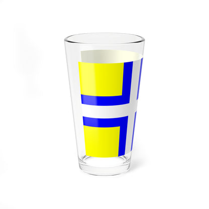 Flag of Vastergotland clear (Sweden) Pint Glass 16oz