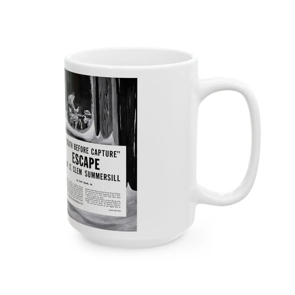 Death Before Capture', Action for Men, May 1960 - White Coffee Mug-Go Mug Yourself