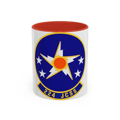 224th Joint Communications Support Squadron (U.S. Air Force) Accent Coffee Mug 11oz Red - Go Mug Yourself
