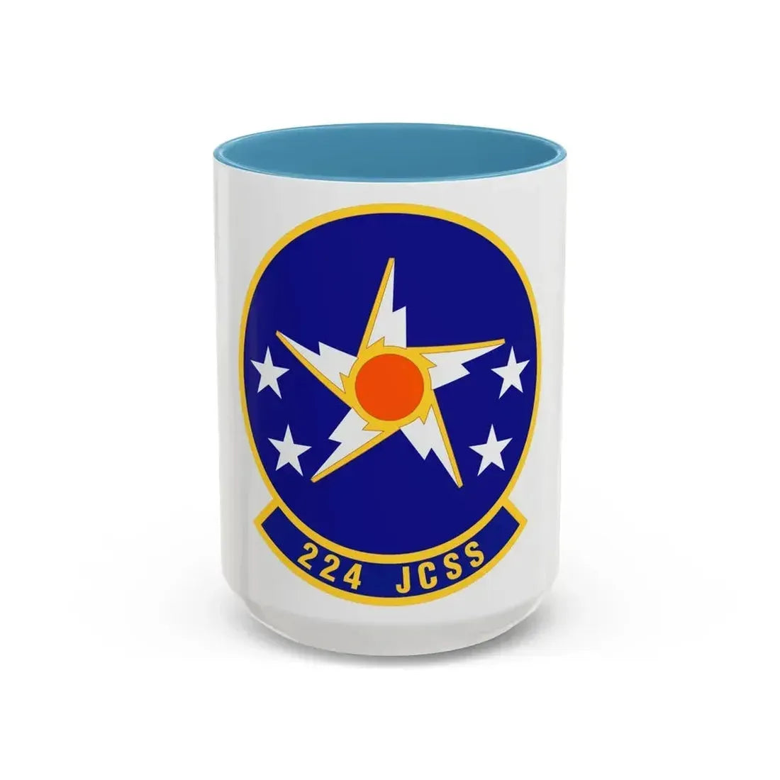 224th Joint Communications Support Squadron (U.S. Air Force) Accent Coffee Mug 15oz Light Blue - Go Mug Yourself