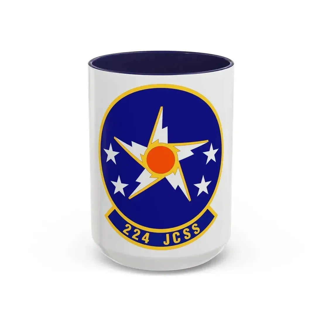 224th Joint Communications Support Squadron (U.S. Air Force) Accent Coffee Mug 15oz Navy - Go Mug Yourself