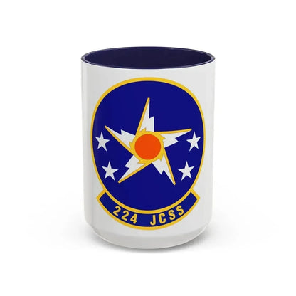 224th Joint Communications Support Squadron (U.S. Air Force) Accent Coffee Mug 15oz Navy - Go Mug Yourself