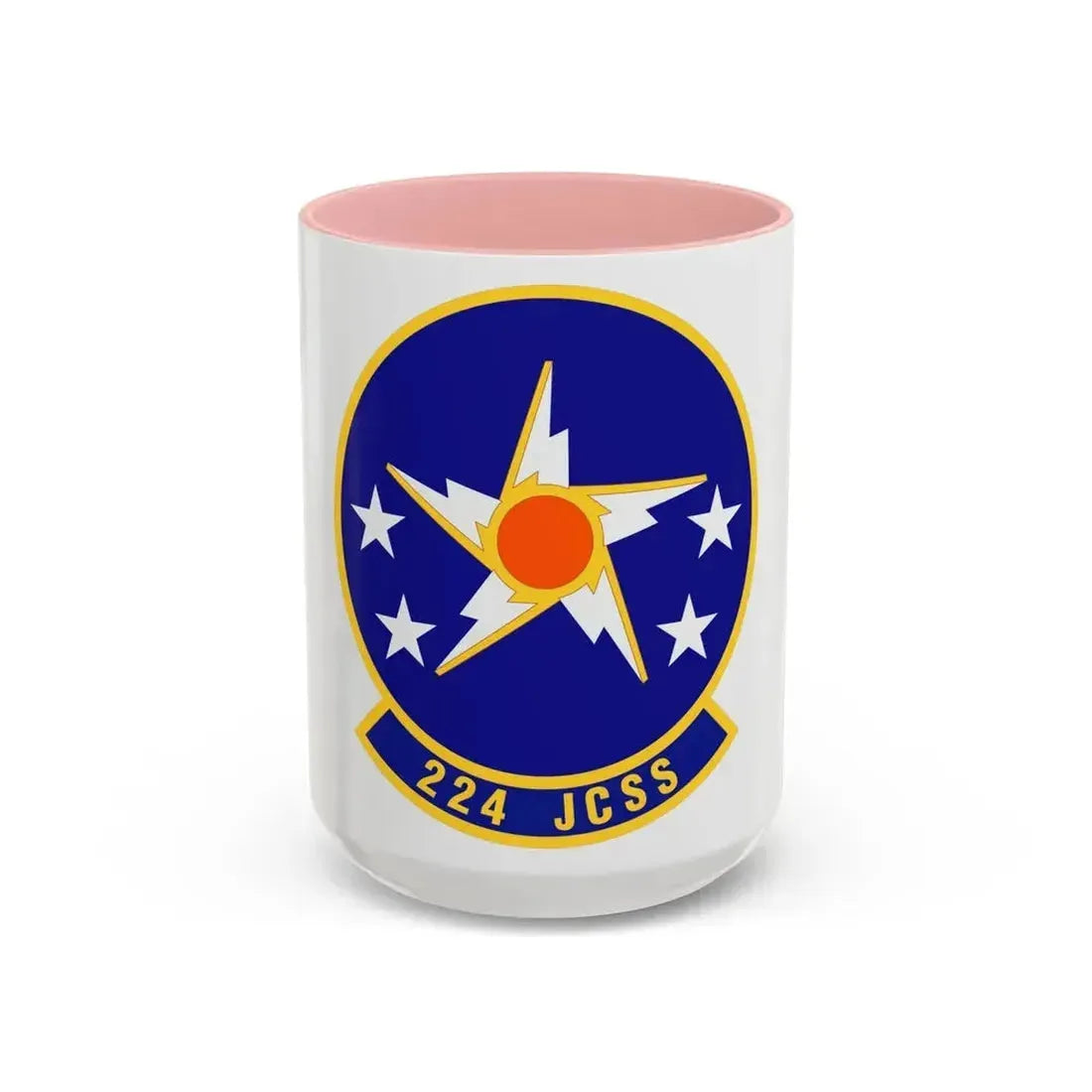 224th Joint Communications Support Squadron (U.S. Air Force) Accent Coffee Mug 15oz Pink - Go Mug Yourself