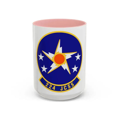 224th Joint Communications Support Squadron (U.S. Air Force) Accent Coffee Mug 15oz Pink - Go Mug Yourself