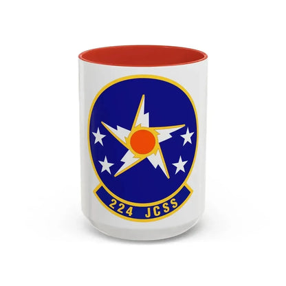 224th Joint Communications Support Squadron (U.S. Air Force) Accent Coffee Mug 15oz Red - Go Mug Yourself