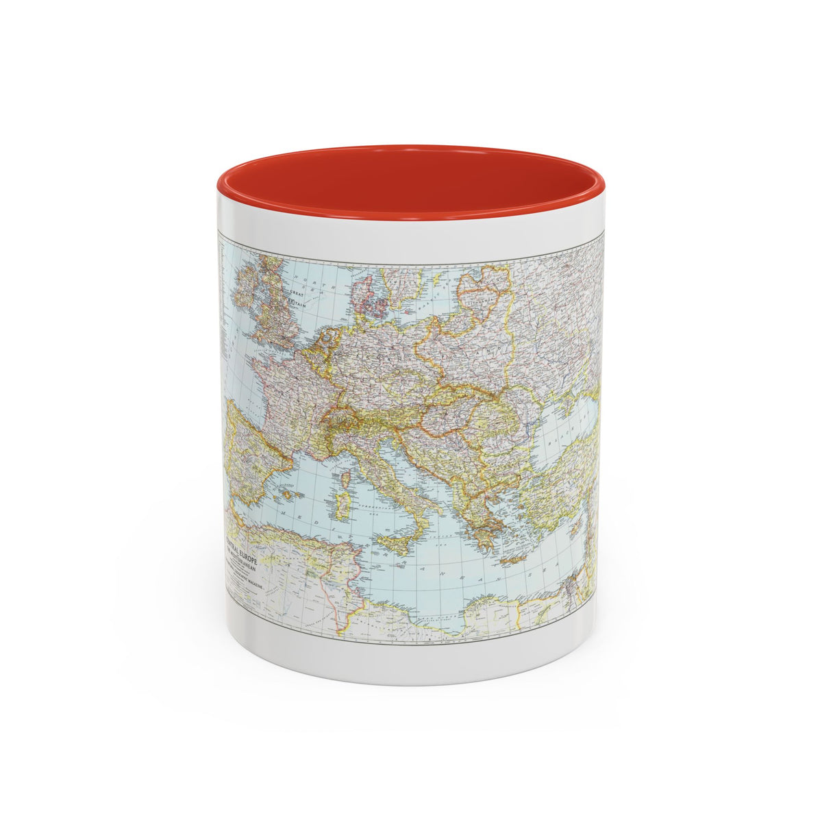 Europe, Central & Mediterranean Sept-1st (1939) (Map) Accent Coffee Mug