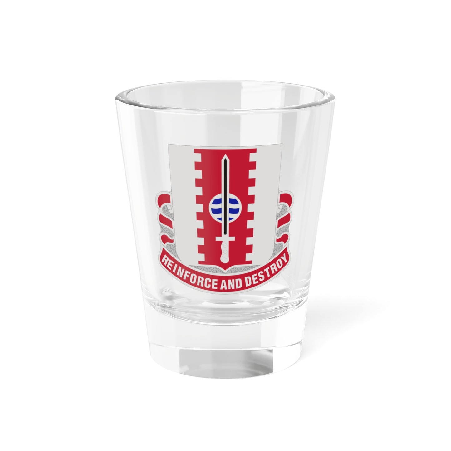 Verre à liqueur du bataillon du génie 386 (armée américaine) 1,5 oz