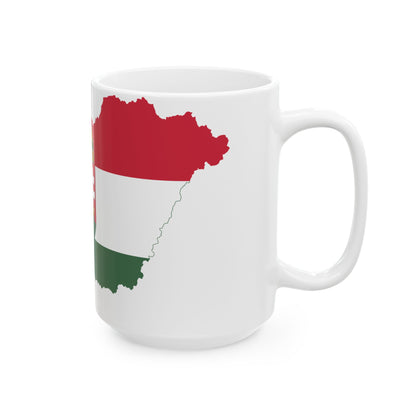 Flag-map of Hungary 1921 (Hungary) White Coffee Mug