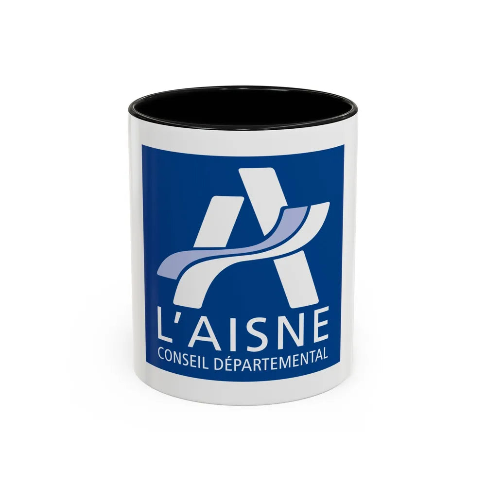 Flag of Aisne France - Accent Coffee Mug-11oz-Black-Go Mug Yourself