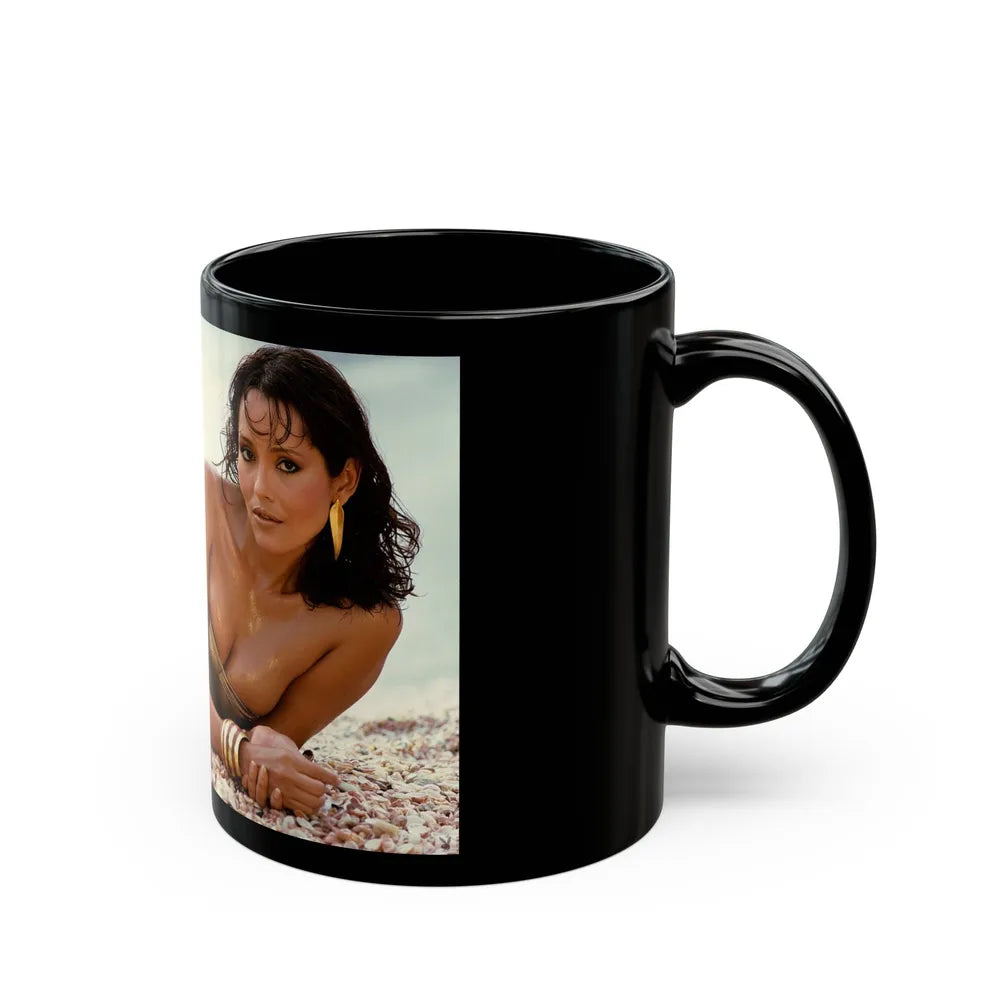 Barbara Carrera #63_1 (Vintage Female Icon) Black Coffee Mug-Go Mug Yourself