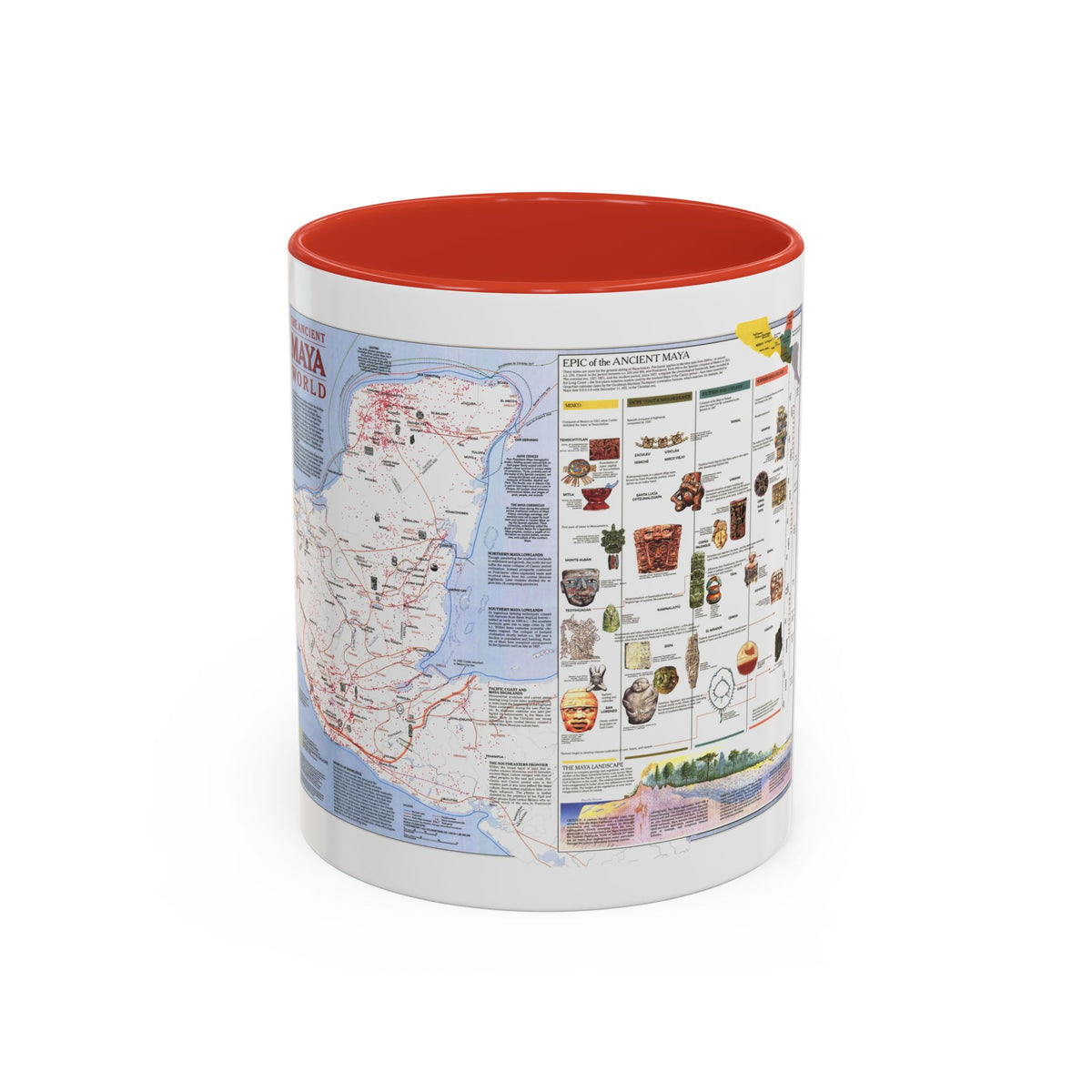 North America - The Ancient Maya World (1990) (Map) Accent Coffee Mug