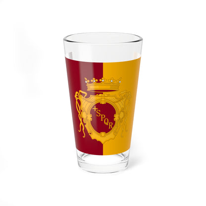 Flag of Rome with Greater Arms (Italy) Pint Glass 16oz