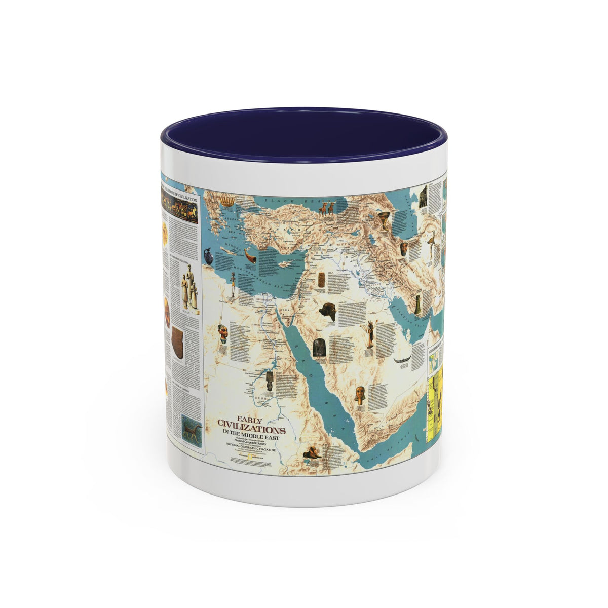 Middle East - Early Civilizations (1978) (Map) Accent Coffee Mug