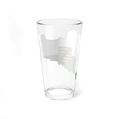 Flag map of Saxony (Germany) Pint Glass 16oz