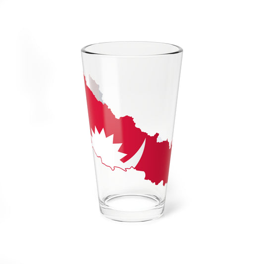 Flag map of Nepal (Nepal) Pint Glass 16oz