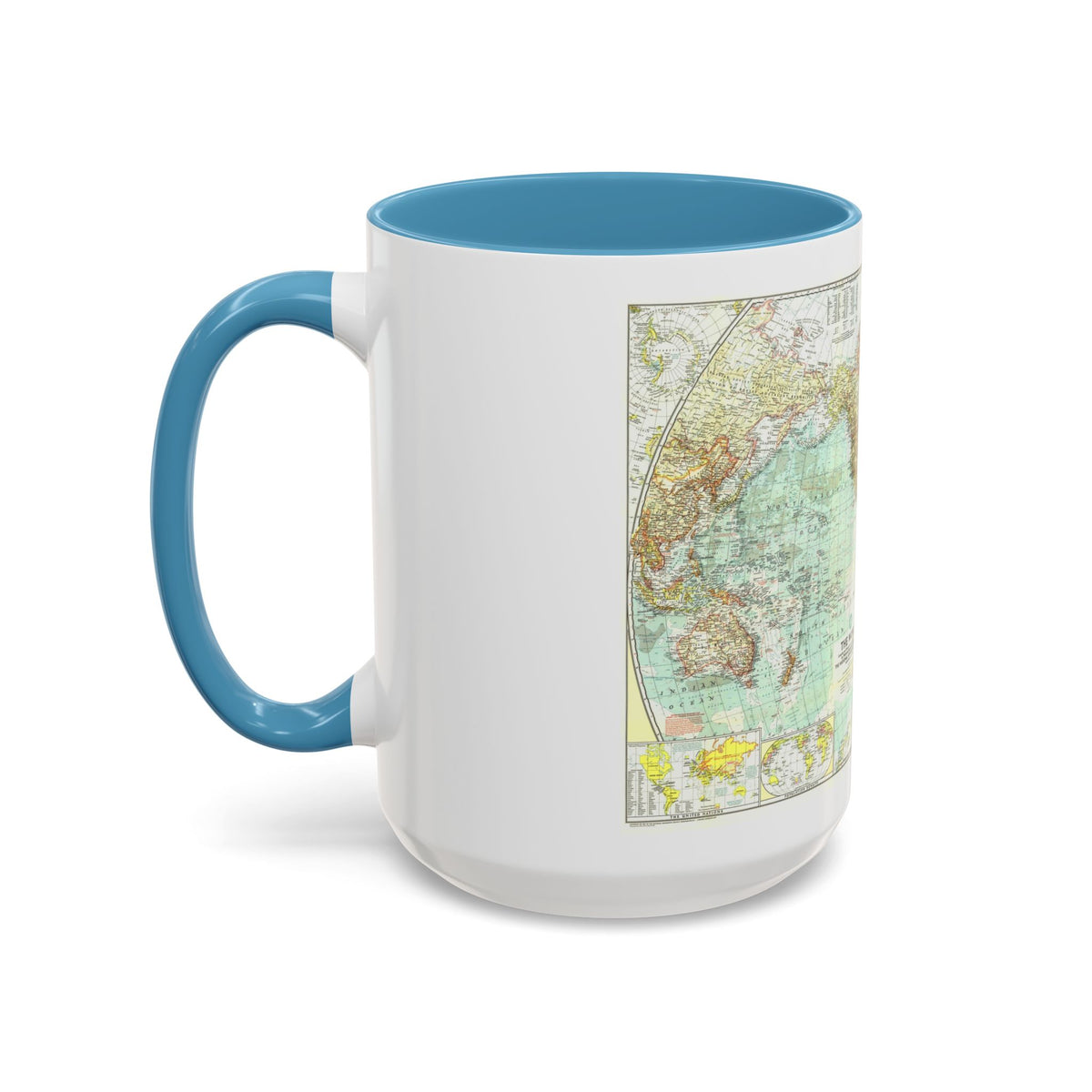 World Map (1957) (Map) Accent Coffee Mug