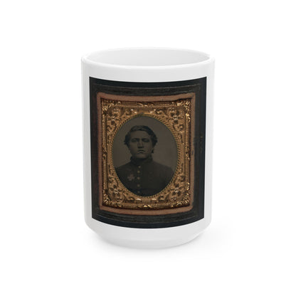 Unidentified Soldier In Union Uniform With 6th Corps Of The Army Of The Potomac Badge (U.S. Civil War) White Coffee Mug