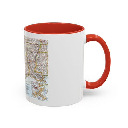 USA - South Central (1961) (Map) Accent Coffee Mug