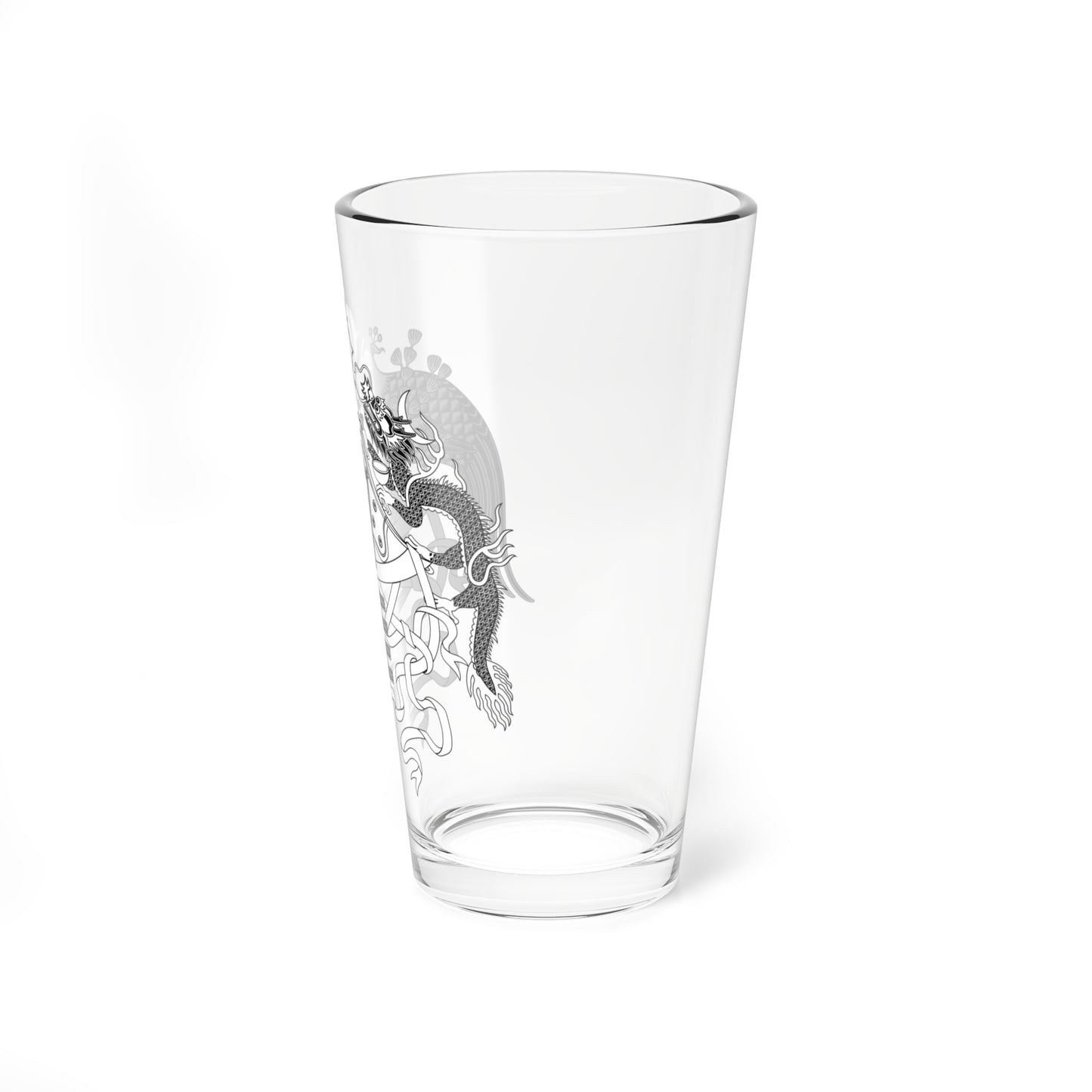 Twelve Symbols national emblem of China black and white (China) (Coat of Arms) Pint Glass 16oz