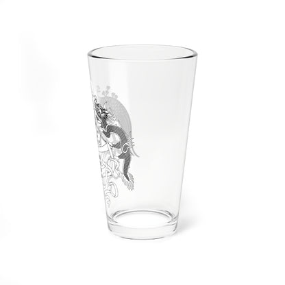 Twelve Symbols national emblem of China black and white (China) (Coat of Arms) Pint Glass 16oz