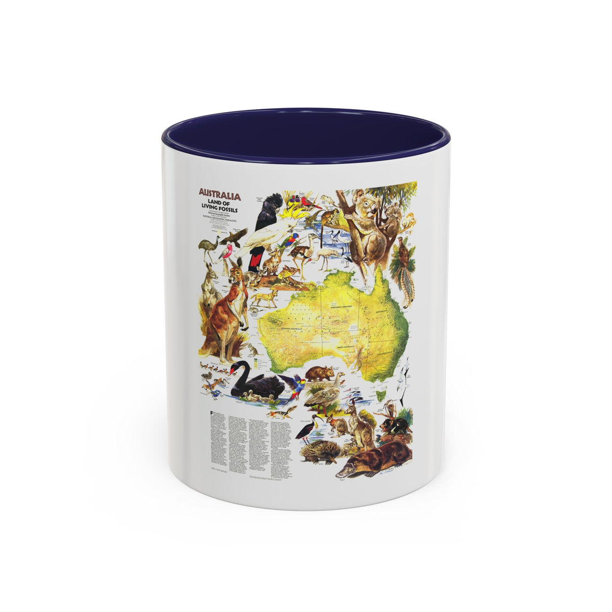 Australia- Land of Living Fossils (1979) (Map) Accent Coffee Mug