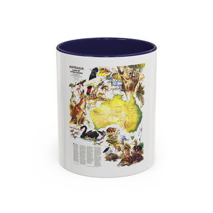 Australia- Land of Living Fossils (1979) (Map) Accent Coffee Mug