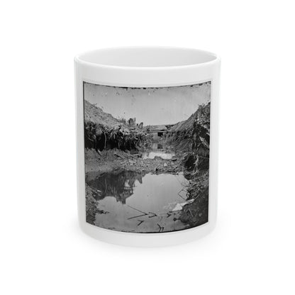 Petersburg, Va. Water-Filled Ditch On West Side Of Fort Sedgwick (U.S. Civil War) White Coffee Mug
