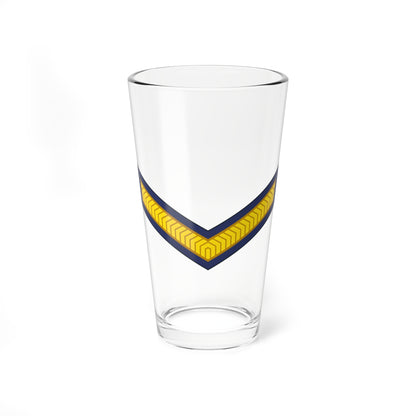 Navy chevron border framing a gold band of stacked chevron stripes on a plain white background.