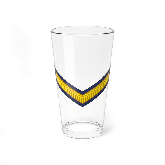 Navy chevron border framing a gold band of stacked chevron stripes on a plain white background.