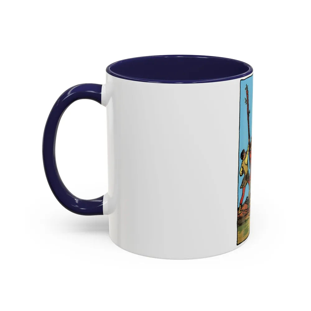 The 5 of Wands (Tarot Card) Accent Coffee Mug-Go Mug Yourself