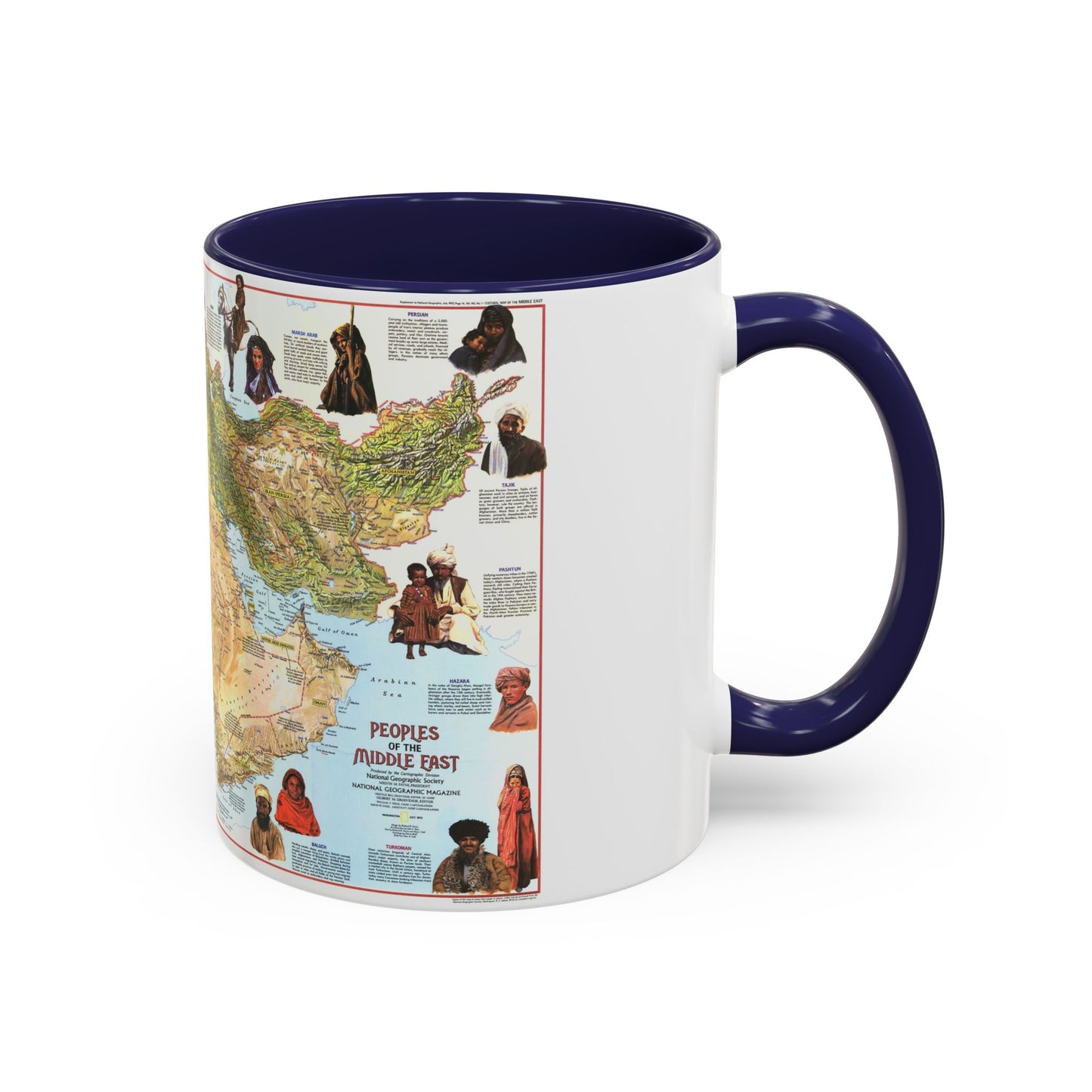 Middle East - The Peoples 1 (1972) (Map) Accent Coffee Mug