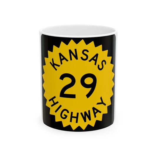 K-29 1948 (Kansas) (Road Sign) White Coffee Mug