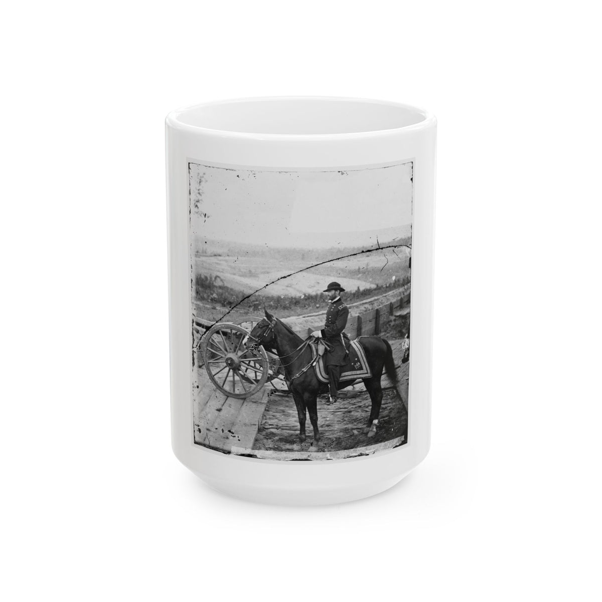 Atlanta, Ga. Gen. William T. Sherman On Horseback At Federal Fort No. 7 (U.S. Civil War) White Coffee Mug