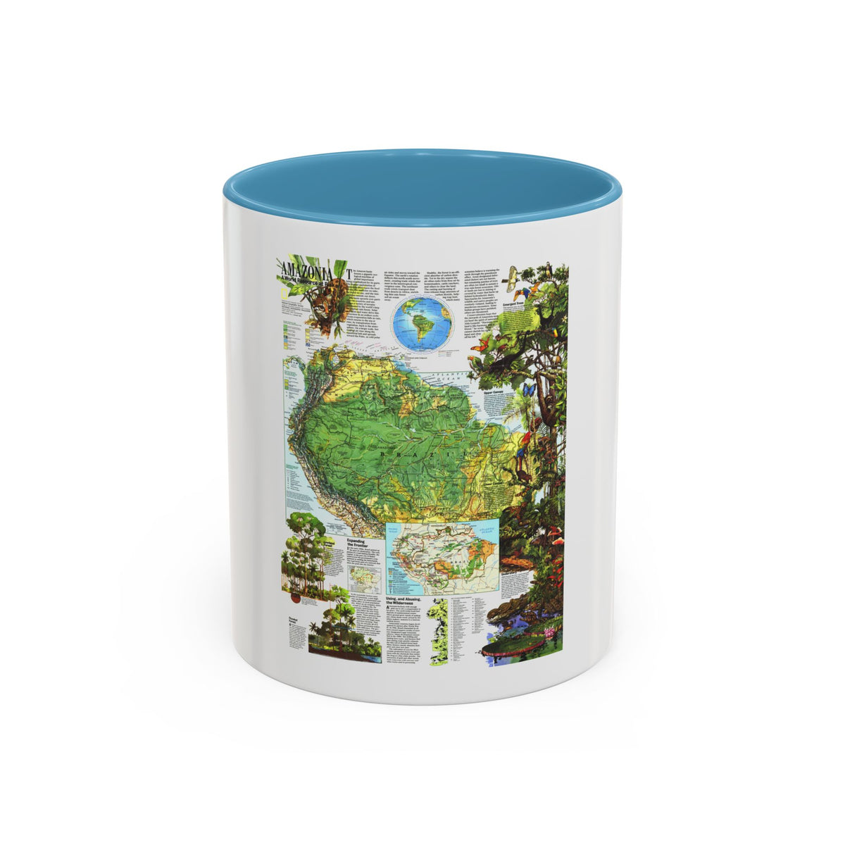 Amazonia - A World Resource at Risk (1992) (Map) Accent Coffee Mug