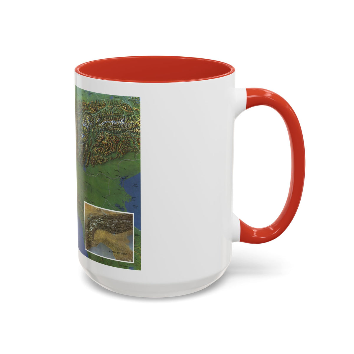 Alps, The - Europe's Backbone (1965) (Map) Accent Coffee Mug